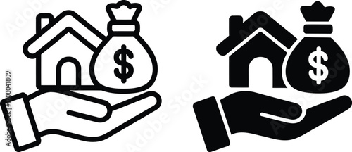 Investing in Real Estate A Safe Investment Strategy Hand Holding a House and Money Bag Symbolizing Property Value Appreciation and Secure Assets