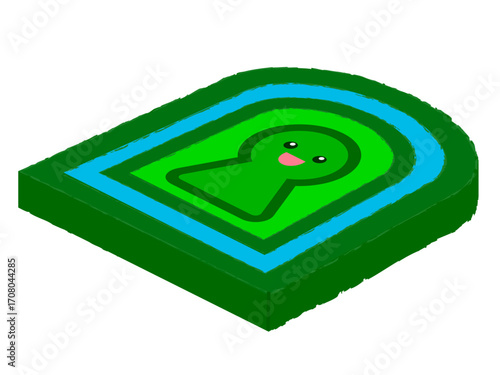 シンプルな前方後円墳のアイコンイラスト素材3