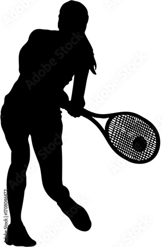 tennis player silhouette vector