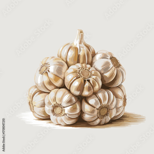 Garlic Bulbs Vector Illustration