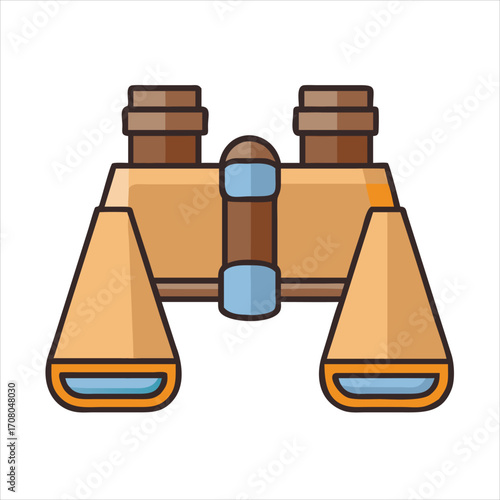 Binocular Icon Modern Minimalist Simple Flat Design Travel Exploration Adventure Observation Spy Optics Equipment Nature Outdoors Telescope Sightseeing