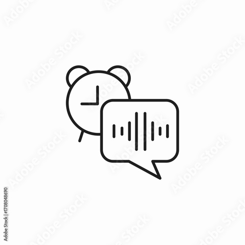 clock with voice command icon sign vector
