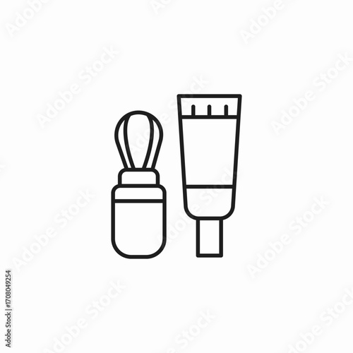 makeup brush and cream icon sign vector