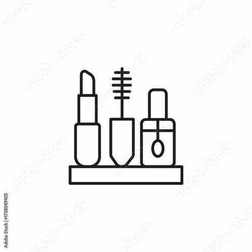 makeup tools set icon sign vector