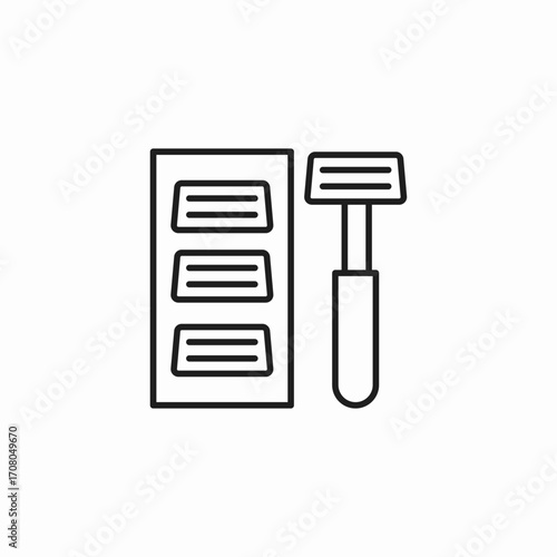 razor blade set icon sign vector