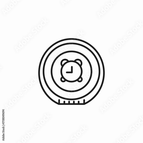 roomba with clock icon sign vector