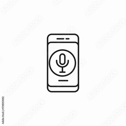 smartphone microphone icon icon sign vector