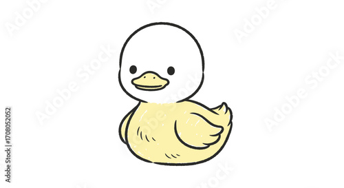 Cute cartoon baby duckling illustration, simple and adorable