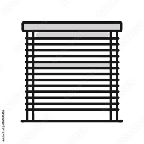 Window Shutter Icon Illustration Modern Home Exterior Architecture Design