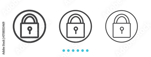 padlock icon. Thin line icon vector