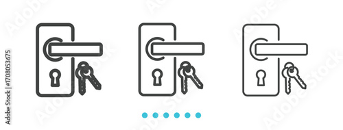 padlock key icon. Thin line icon vector