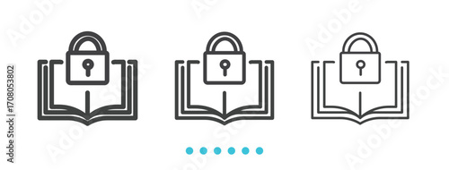 security padlock icon. Thin line icon vector