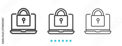 security padlock icon. Thin line icon vector