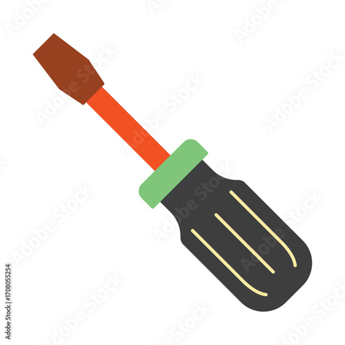 Repair and Maintenance Tool Symbol. A simple screwdriver graphic for settings, assembly, and technical work.