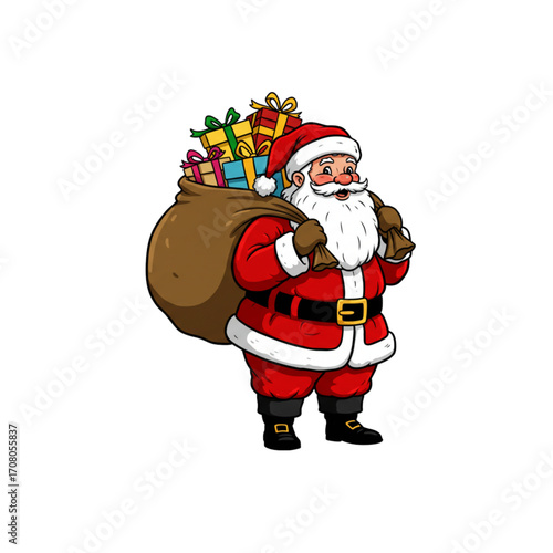 santa claus with gift