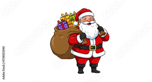 santa claus with christmas gifts