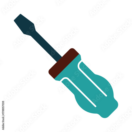 Screwdriver Icon for Repair and Construction. Flat illustration for maintenance, DIY projects, and handyman services.