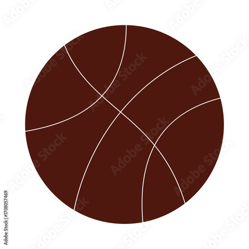 Basketball Sports Symbol for Competition and Games. A minimalist graphic for athletic events and team logos.