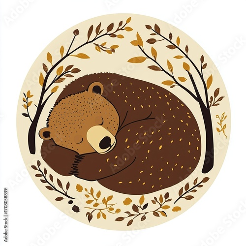 symbolic representation of a bear hibernating
