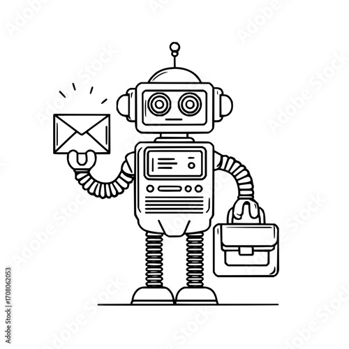 Robot mail delivery service automation ai artificial intelligence machine learning email communication system bot design