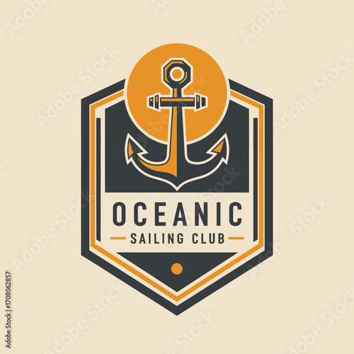 A vintage-style logo for the Oceanic Sailing Club featuring a prominent anchor inside a shield emblem.