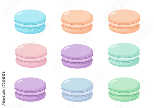 Colorful Macarons Assortment Pastel Shades of Deliciousness.