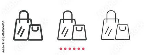 Shopping bag icon. Thin line icon vector