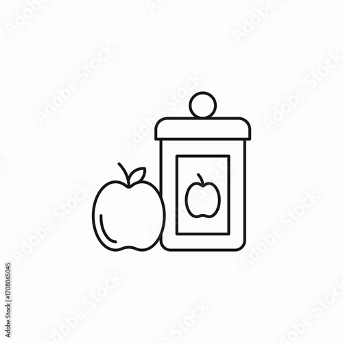 apple fruit jam icon sign vector