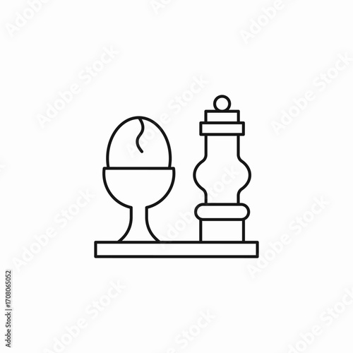 boiled egg stand icon sign vector