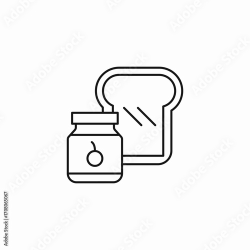 bread jam jar icon sign vector
