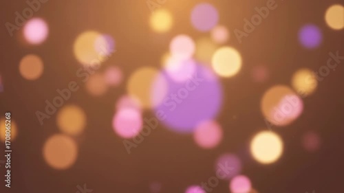 A soft seamlessly looping video displays glowing bokeh light spheres drifting and blurring, creating a gentle and romantic abstract background with subtle motion presentation, subtle, glitter