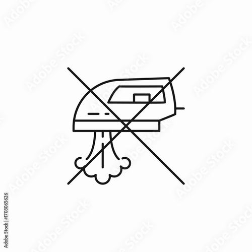 do not steam iron icon sign vector