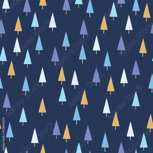 Colourful Christmas seamless pattern with cartoon trees. Minimalist concept. Vector illustration Free Download Colourful Christmas seamless pattern with cartoon trees. Minimalist concept. Vector illustration - GFXLoad