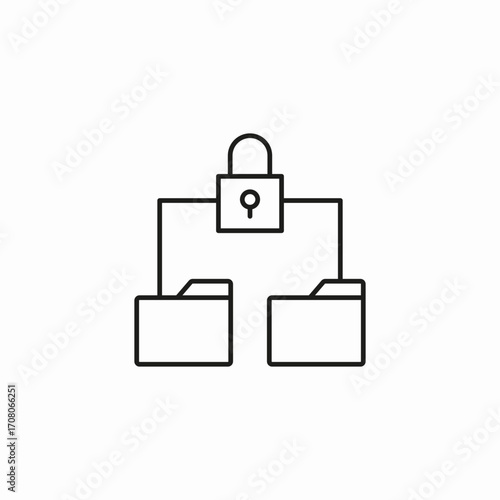 locked folders network icon sign vector