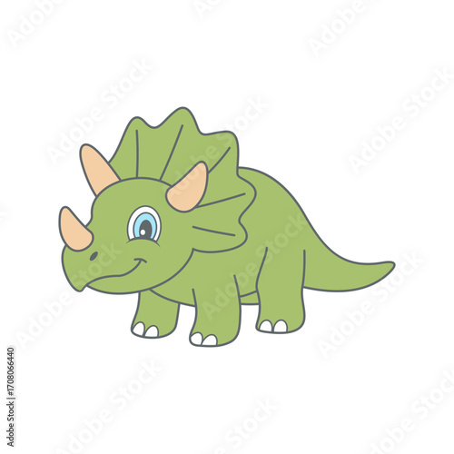 Coloring book Triceratops  cute vector design templates simple and modern concept, isolated on white background