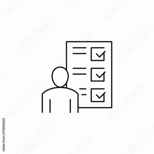 person with checklist icon sign vector