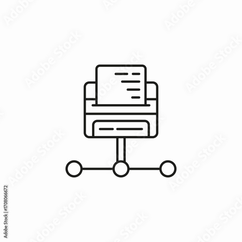 printer network sharing icon sign vector