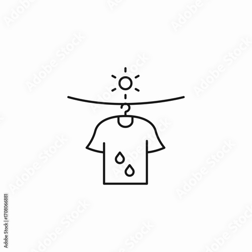 sun dry clothes icon sign vector