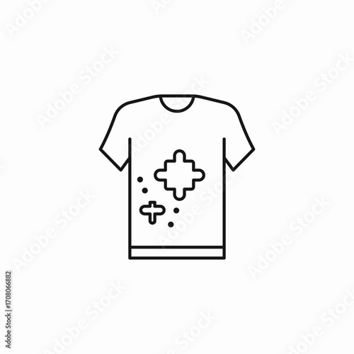 stained dirty tshirt icon sign vector