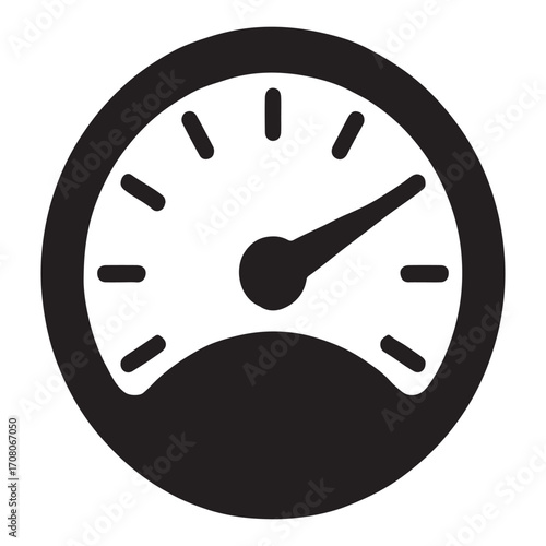 Solid dial indicator precision gauge icon