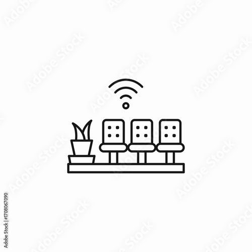 waiting area wifi icon sign vector