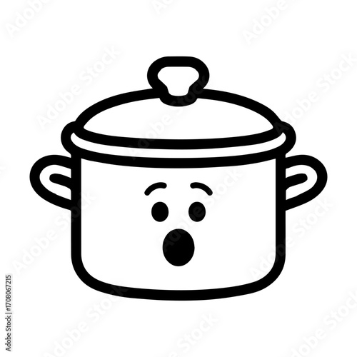 character emotion saucepan surprise vector on white background Vector icon character with emotion
