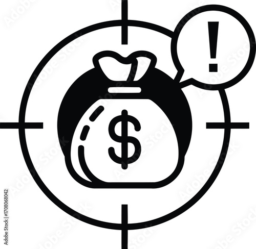Targeting Financial Risks and Opportunities Concept Design Depicts Risks and Challenges in Investments and Wealth Management Emphasizing Caution and Proactive Financial Planning