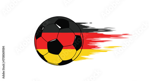 German Flag Soccer Ball Speed Motion.