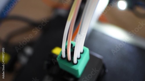 3d printer printing an object on the tray with pla filament, corn starch, non waterproof filament