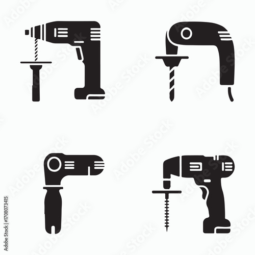 Collection of oscillating multi tool icons set