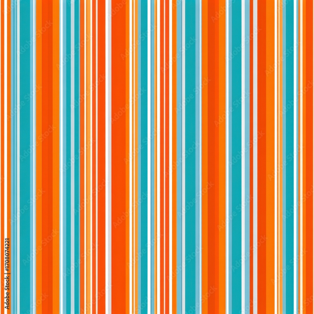Fototapeta premium Vibrant Striped Abstract Pattern with Orange, Blue, and White Lines.