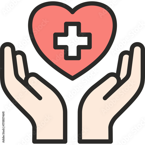 Health Care flat icon. Health Care icon suitable for web and mobile application
