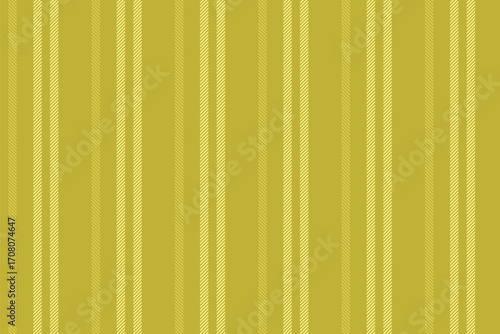 Wealth stripe fabric background, fancy vertical textile pattern. Pure vector texture seamless lines in yellow color.