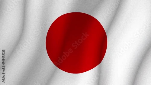 Japanese flag waving in the wind, symbolizing Japan, culture, nation, patriotism, independence, unity, identity, peace, and national pride.